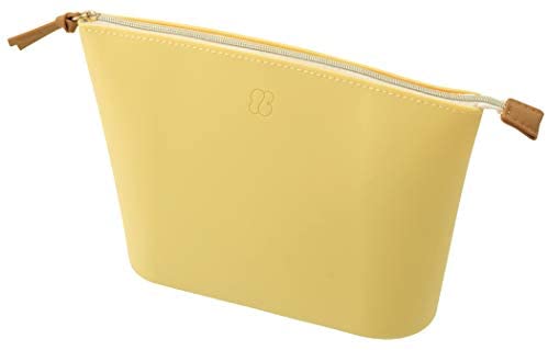 LIHITLAB Bloomin Soft Silicone Wide Top Opening Organizer Zippered Pouch, Big, Lemon Yellow
