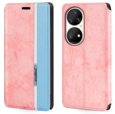 for Huawei P50 Pro Case, Fashion Multicolor Magnetic Closure Leather Flip Case Cover with Card Holder for Huawei P50 Pro Snapdragon 888 (6.6”)
