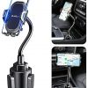 Cup Car Phone Holder for Car - RAXFLY Hands Free Adjustable Long Gooseneck Car Cup Holder Phone Mount Compatible with iPhone 12 Pro Max Samsung Note 20 S20 Plus All Smartphone
